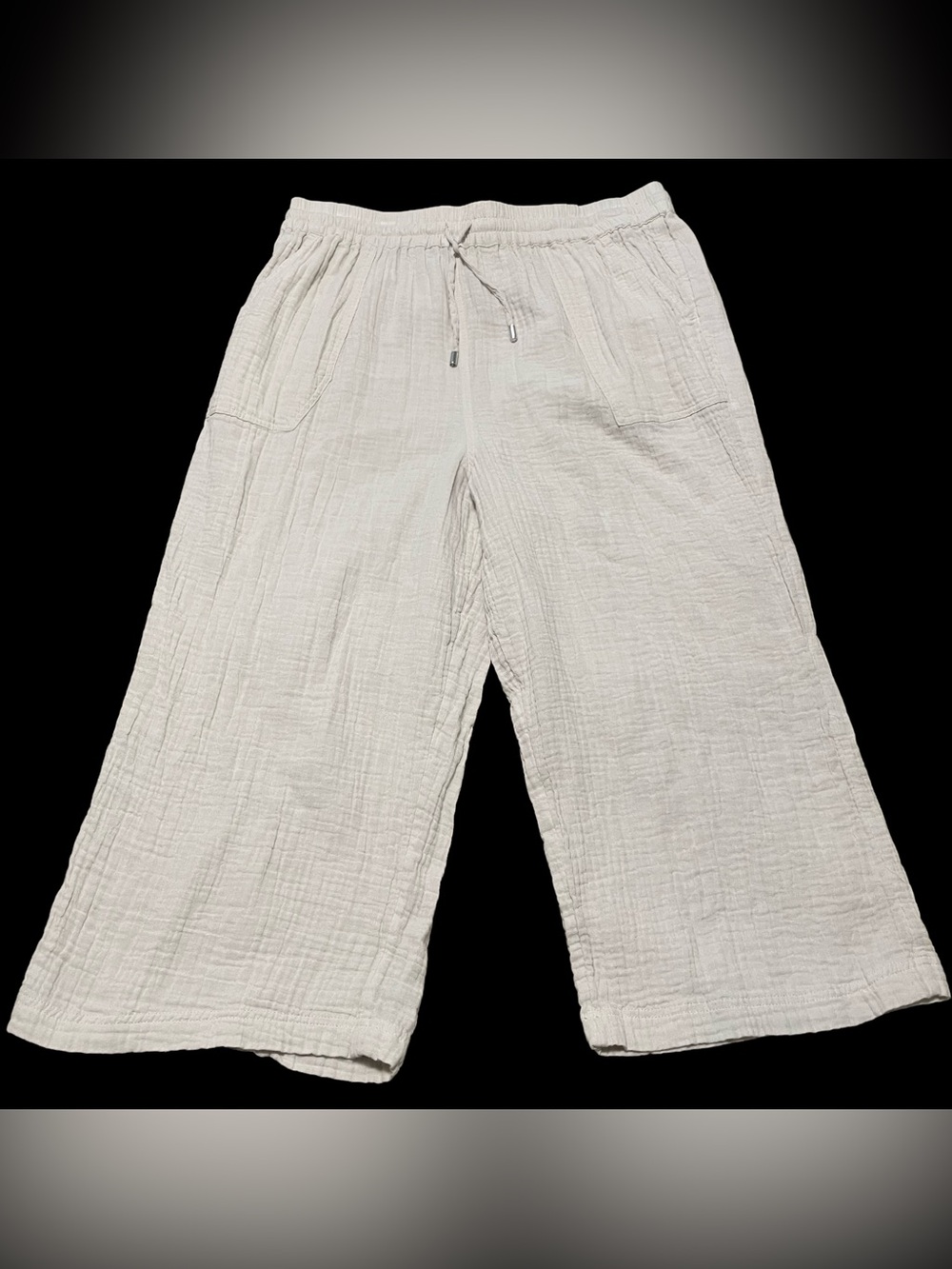 St. John's Bay Cotton Cream Lounge Drawstring Joggers